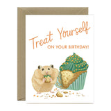 Hamster Cupcake Birthday Card