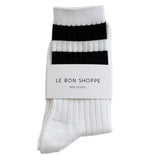 Varsity Her Socks | White + Black