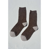 Wool Waffled Socks | Brown + Oatmeal