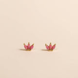 Opal Crown Studs | Pink