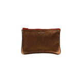 Small Zip Pouch | Texture Matte Foil Bronze