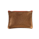 Medium Zip Pouch | Texture Matte Foil Bronze