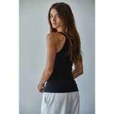 Daphne Ribbed Tank | Black