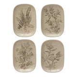 Debossed Botanical Stoneware Dish | Assorted