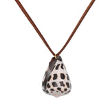 Spotted Seashell Suede Necklace | Brown