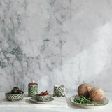 Hand-Painted Stoneware Bowl | Brown + Green