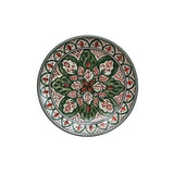 Hand-Painted Stoneware Plate | Brown + Green
