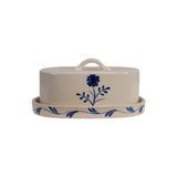 Hand-Painted Stoneware Butter Dish