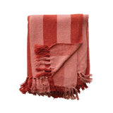 Cotton Blend Throw | Red + Pink Stripes