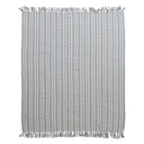 Cotton Blend Throw | Blue Stripe