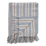 Cotton Blend Throw | Blue Stripe