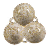 Stoneware Triple Bowl | Cream + Green