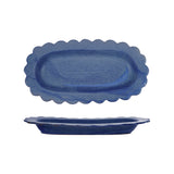 Stoneware Scalloped Platter | French Blue