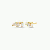 Offset Trio Studs | White Opal