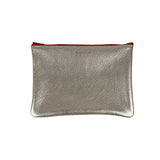 Medium Zip Pouch | Texture Matte Foil Platinum