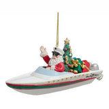 Speedboat Santa Ornament