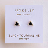 Mini Energy Gem Studs | Black Tourmaline