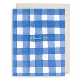 Blue Gingham Thank You Card
