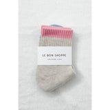 Color Block Girlfriend Socks | Grey + Pink