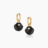Coquille Hoop Earrings | Onyx