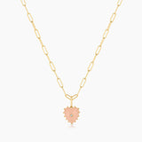 Isabel Pink Jade Heart Necklace