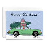 Festive Dog Christmas Tree Car Card
