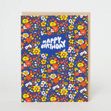Happy Birthday Calico Floral Card