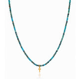 Knotted Beaded Charm Necklace | Turquoise