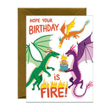 Fiery Flying Dragons Birthday Card