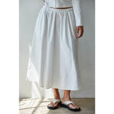 Traci Cotton Midi Skirt | Off White