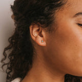 Mini Energy Gem Studs | Green Onyx
