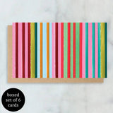 Multi Stripe Mini Boxed Notes | Set of 6