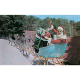 Santa Claus With Fake Reindeer Postcard