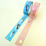 Washi Tape | Clouds + Gold Stars