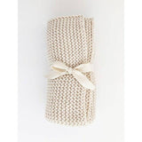 Garter Stitch Knit Baby Blanket | Natural