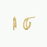 Gold Hoop Double Earrings