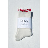 Ruffled Socks | Cream + Red