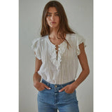 Maude Cotton Linen Top | Off White
