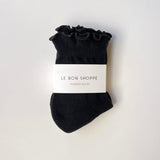 Ruffled Hugger Socks | Black