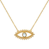 Evil Eye Necklace | Blue Topaz
