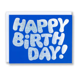 Hologram Blue Happy Birthday Card