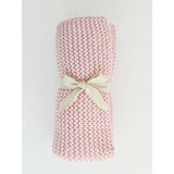 Garter Stitch Knit Baby Blanket | Blush