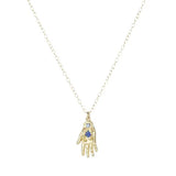 14K McCall's Hand With Sapphire Necklace