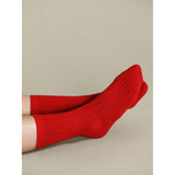 Italia Cashmere Cozy Rib Crew | Scarlet