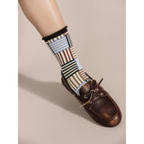 Striped Tile Crew | Brown