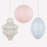 Liberty Pastel Floral Paper Lanterns | Set of 3