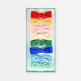 Velvet Bow Hair Clips | Rainbow