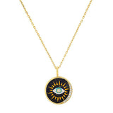 Evil Eye Pendant Necklace | Mother of Pearl + CZ