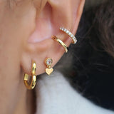 Double Ear Cuff with Crystals | 18K GV