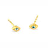 Enamel Tear Eye Stud | Gold + Blue